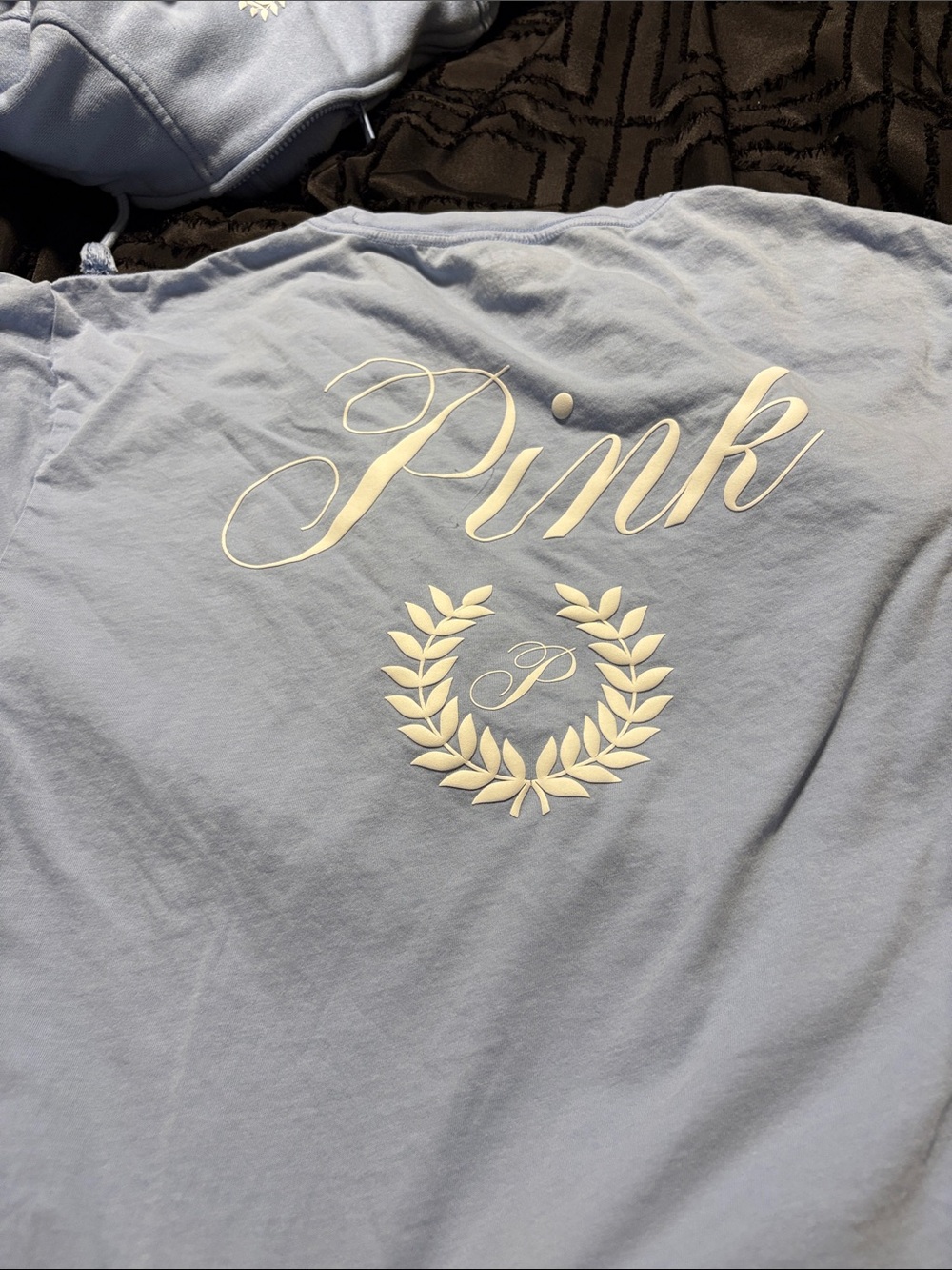 Victoria Secret pink Women Light Blue Zip-Up Hoodie Jacket Tee shirt and joggers - Picture 3 of 5